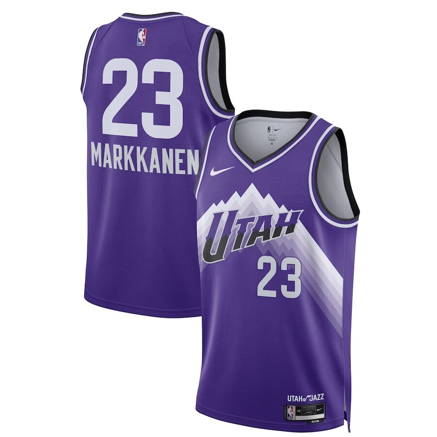 Баскетбольна джерсі 2023-24 Nike NBA Utah Jazz №23 Lauri Markkanen White Print від компанії Basket Family - фото 1