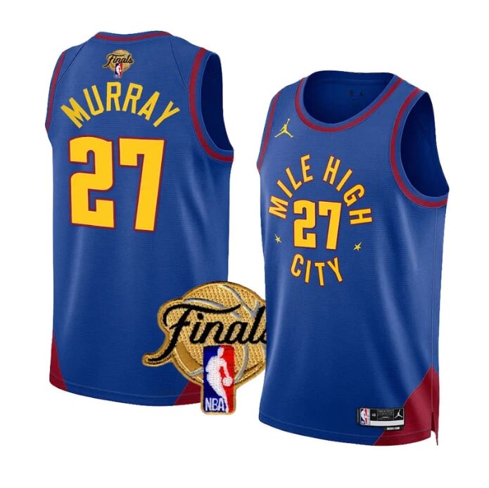 Баскетбольна джерсі 2023 Finals Jordan NBA Denver Nuggets №27 Jamal Murray Blue Print від компанії Basket Family - фото 1