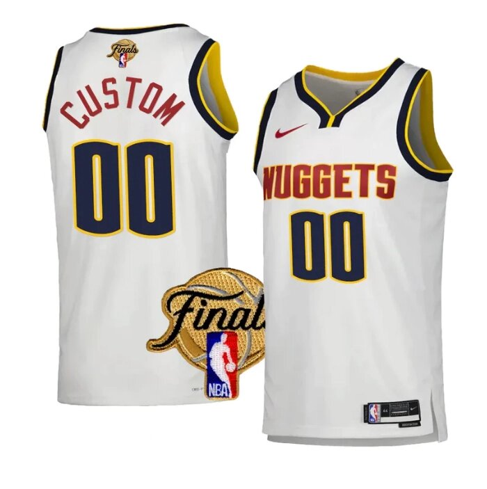 Баскетбольна джерсі 2023 Finals Nike NBA Denver Nuggets №00 You Name White Print від компанії Basket Family - фото 1