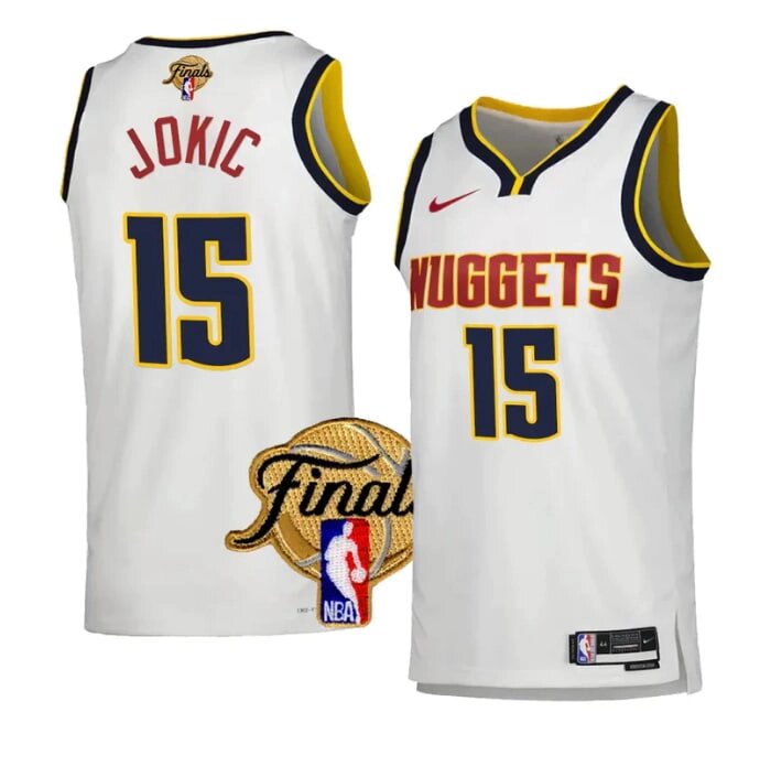 Баскетбольна джерсі 2023 Finals Nike NBA Denver Nuggets №15 Nikola Jokic White Print від компанії Basket Family - фото 1