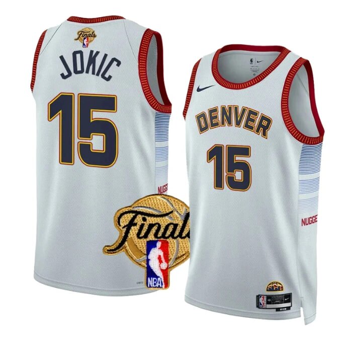 Баскетбольна джерсі 2023 Finals Nike NBA Denver Nuggets №15 Nikola Jokic White Print від компанії Basket Family - фото 1
