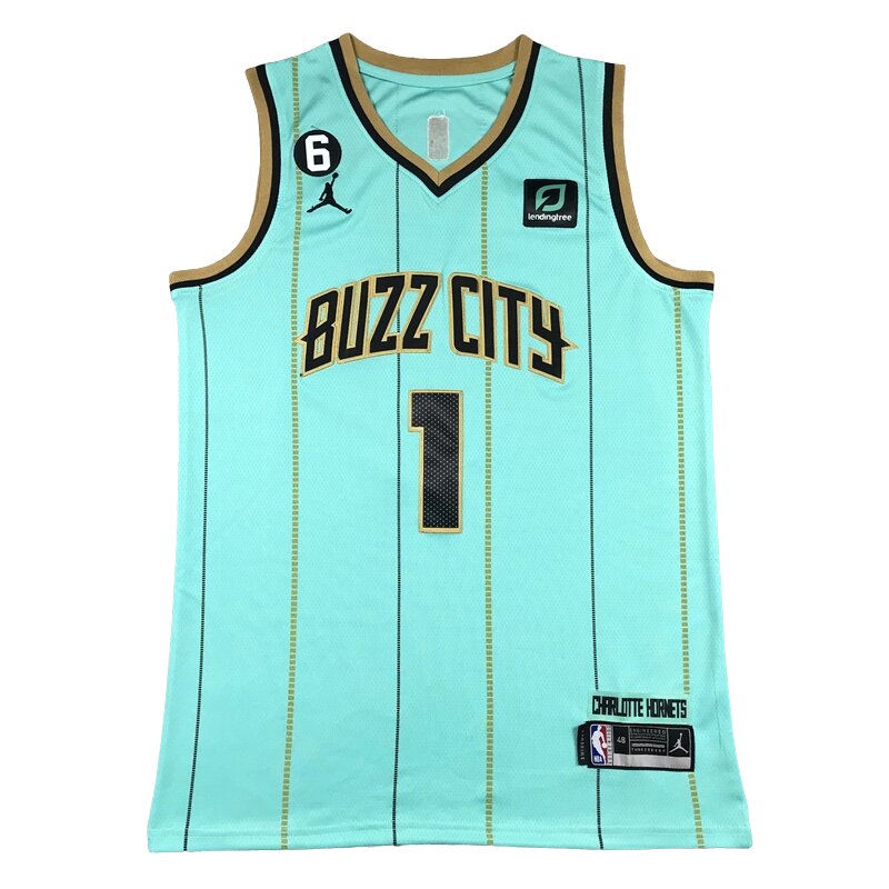 Баскетбольна джерси  2023 Jordan NBA Charlotte Hornets №1 LaMelo Ball turquoise від компанії Basket Family - фото 1