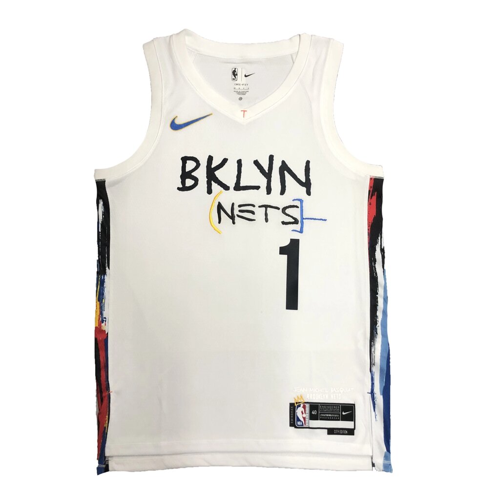Баскетбольна джерсі 2023 Nike NBA Brooklyn Nets №1 Mikal Bridges White Print від компанії Basket Family - фото 1