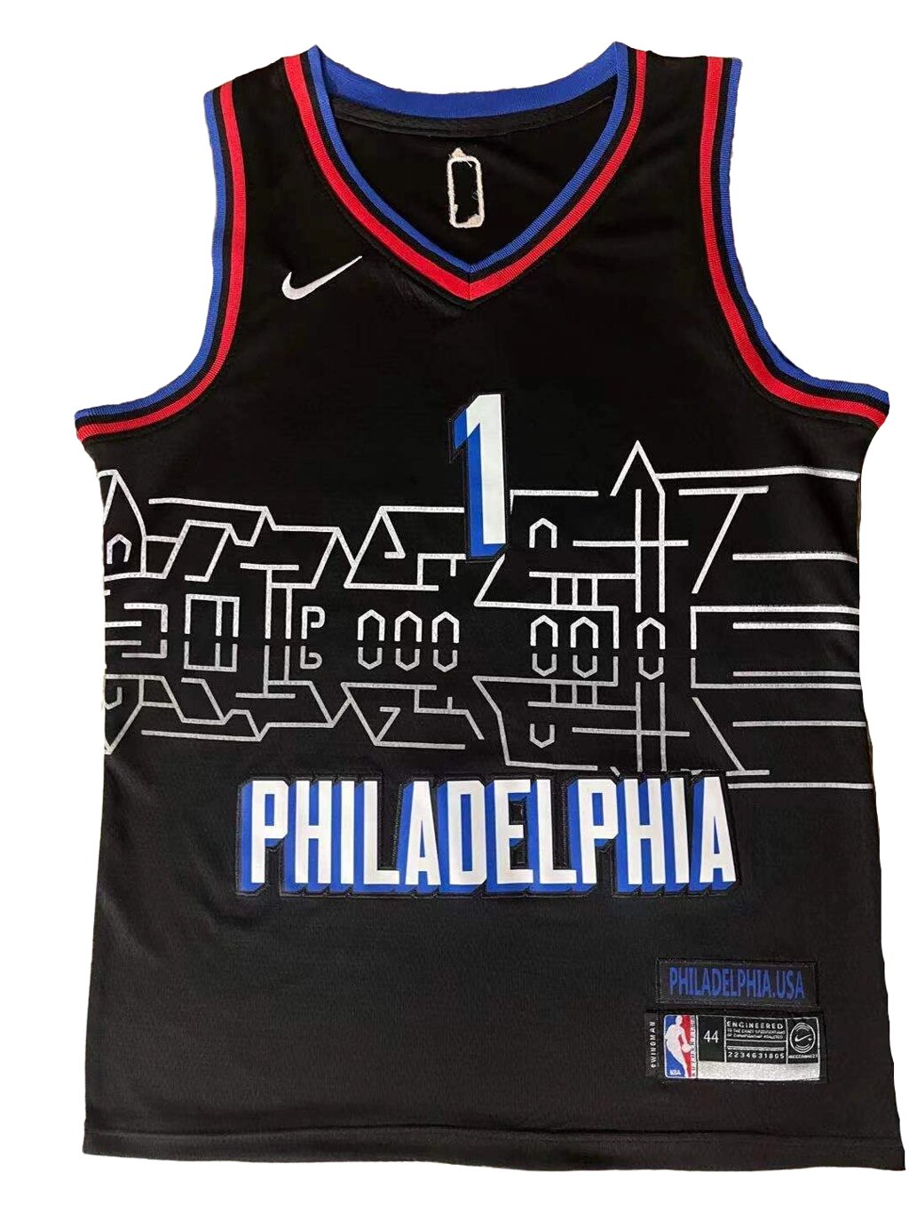 Баскетбольна джерсі 2023 Nike NBA Philadelphia 76ers №1 James Harden Black від компанії Basket Family - фото 1