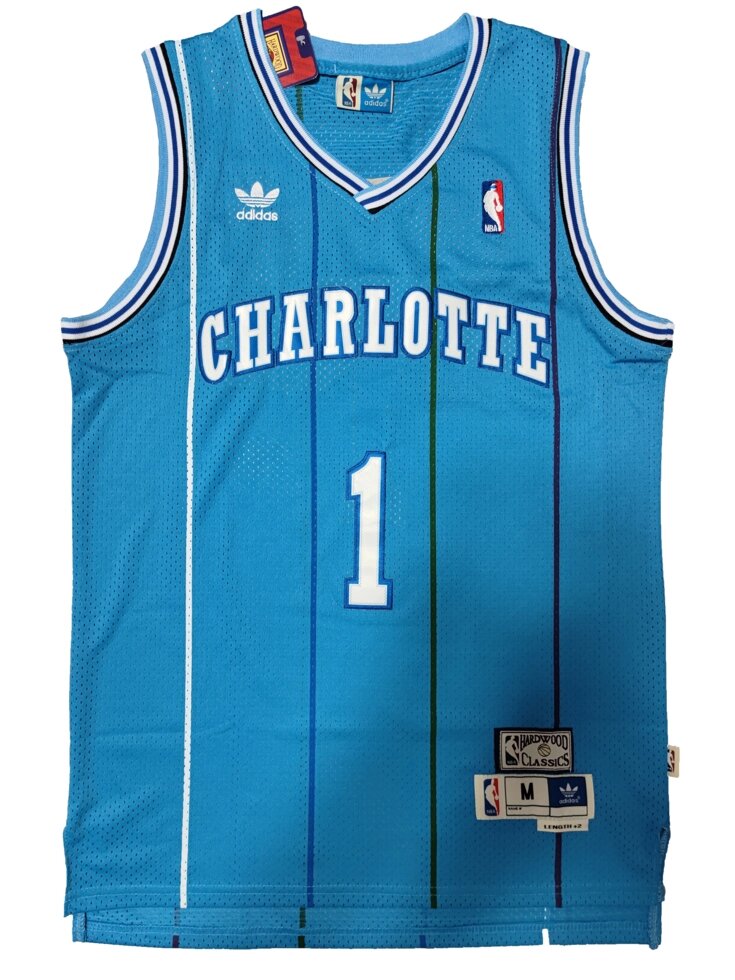Баскетбольна джерсі Adidas 2021 NBA Charlotte Hornets №1 Muggsy Bogues Blue від компанії Basket Family - фото 1