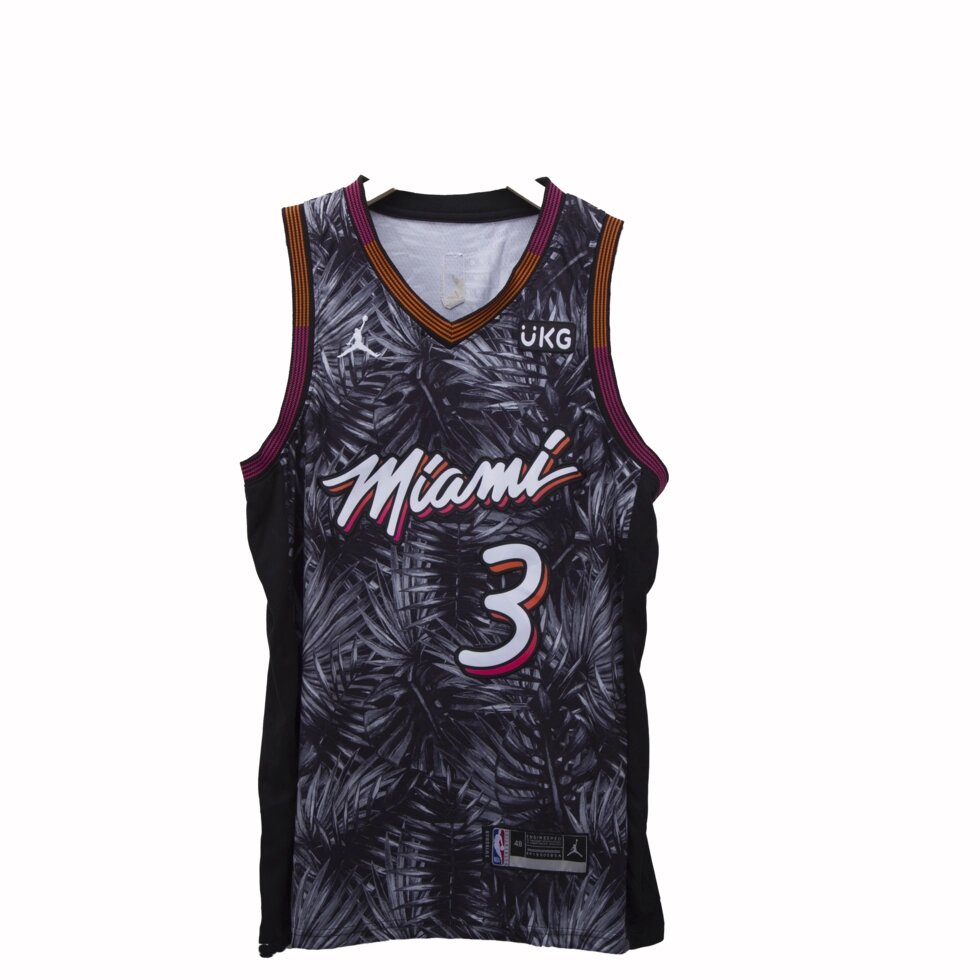 Баскетбольна джерсі дві тисячі двадцять один Jordan NBA Miami Heat №3 Dwyane Wade сіра від компанії Basket Family - фото 1