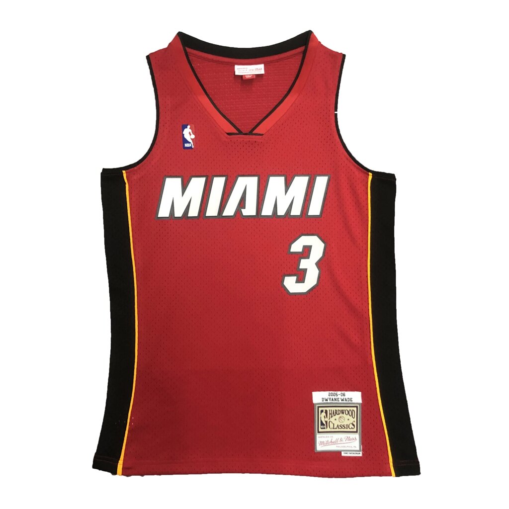 Баскетбольна джерсі Hardwood Classics NBA Miami Heat №3 Dwyane Wade Red Print від компанії Basket Family - фото 1