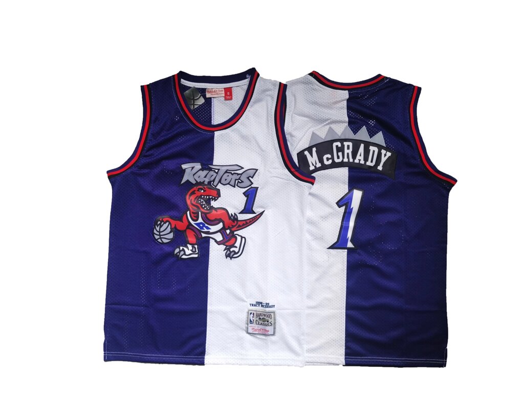 Баскетбольна джерсі Hardwood Classics NBA Toronto Raptors №1 Tracy McGrady Purple-White від компанії Basket Family - фото 1