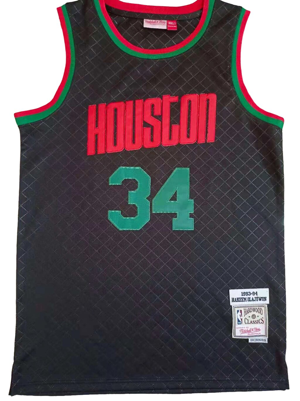 Баскетбольна джерсі Houston Rockets №34 Hakeem Olajuwon Black від компанії Basket Family - фото 1