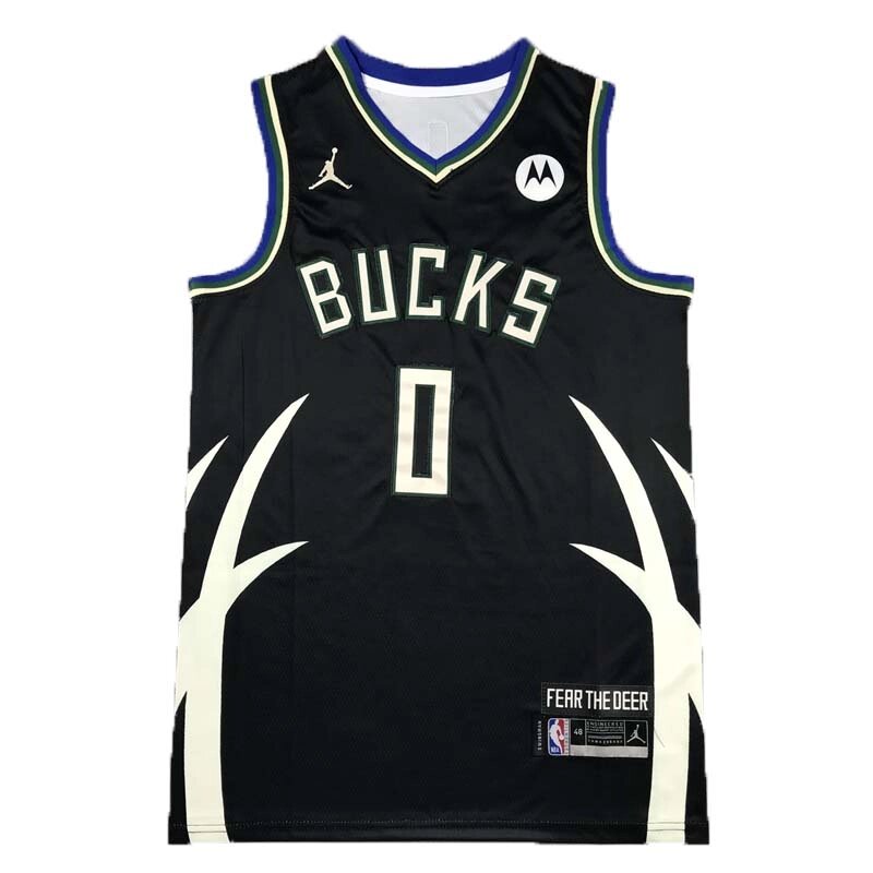 Баскетбольна джерсі Jordan Bucks №0 Damian Lillard Black від компанії Basket Family - фото 1