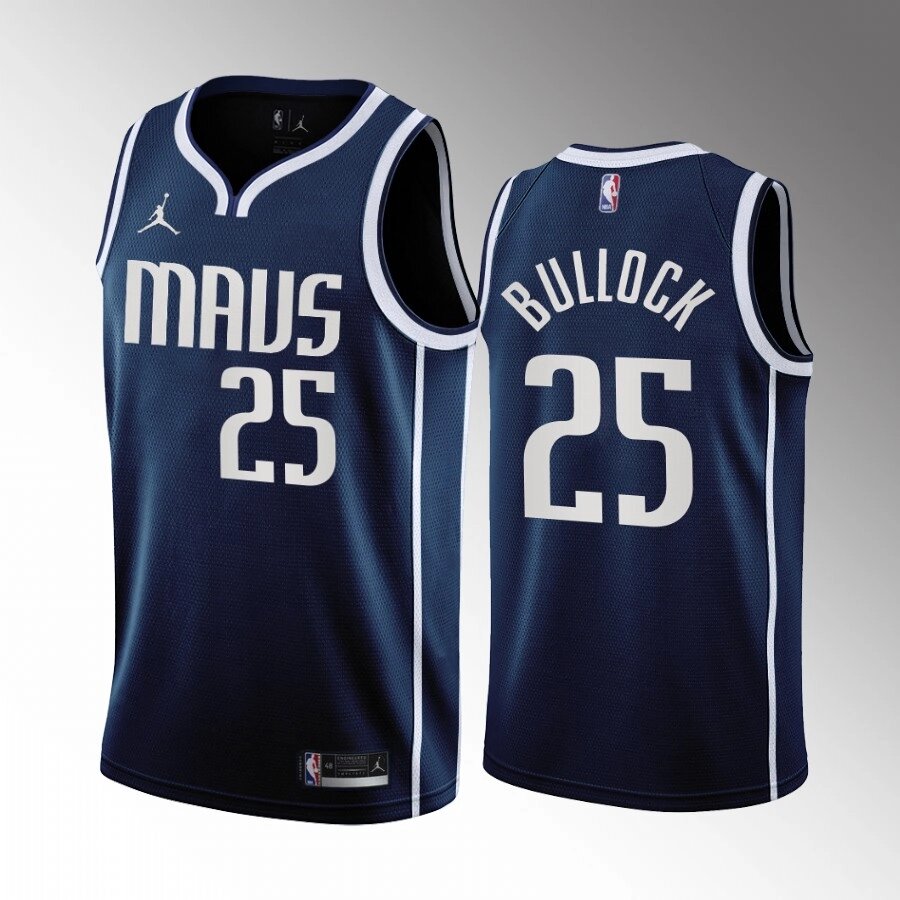 Баскетбольна джерсі Jordan Dallas Mavericks №25 Reggie Bullock Blue Print від компанії Basket Family - фото 1