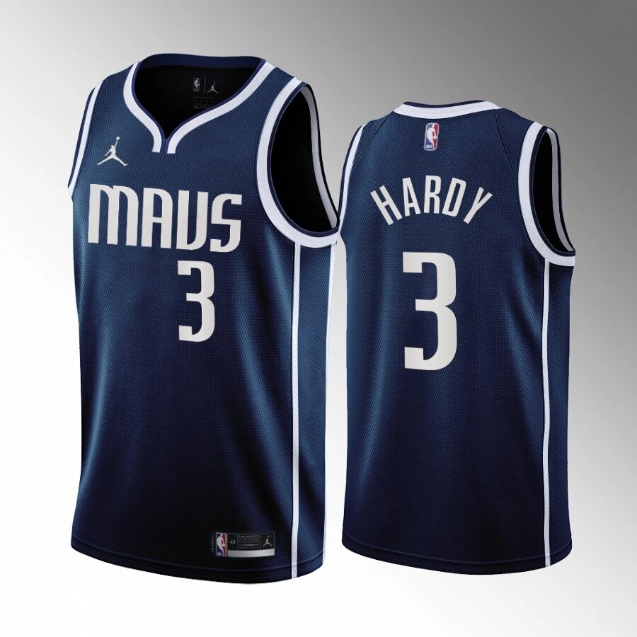 Баскетбольна джерсі Jordan Dallas Mavericks №3 Jaden Hardy Blue Print від компанії Basket Family - фото 1