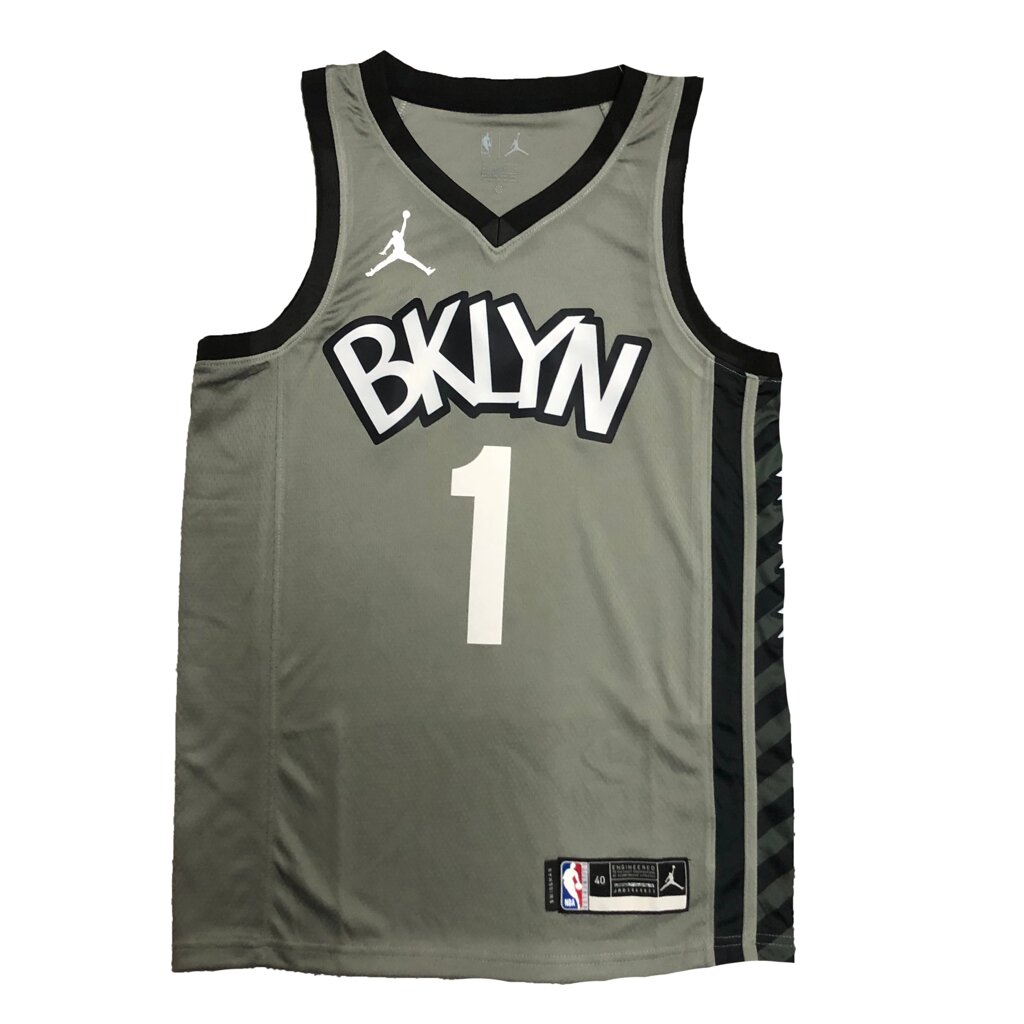 Баскетбольна джерсі Jordan NBA Brooklyn Nets №1 Mikal Bridges Grey Print від компанії Basket Family - фото 1