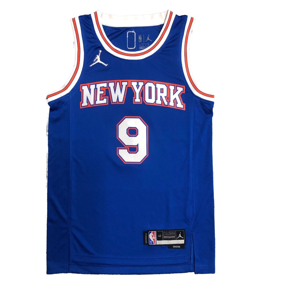 Баскетбольна джерсі  Jordan NBA New York Knicks №9 RJ Barrett Blue Print від компанії Basket Family - фото 1