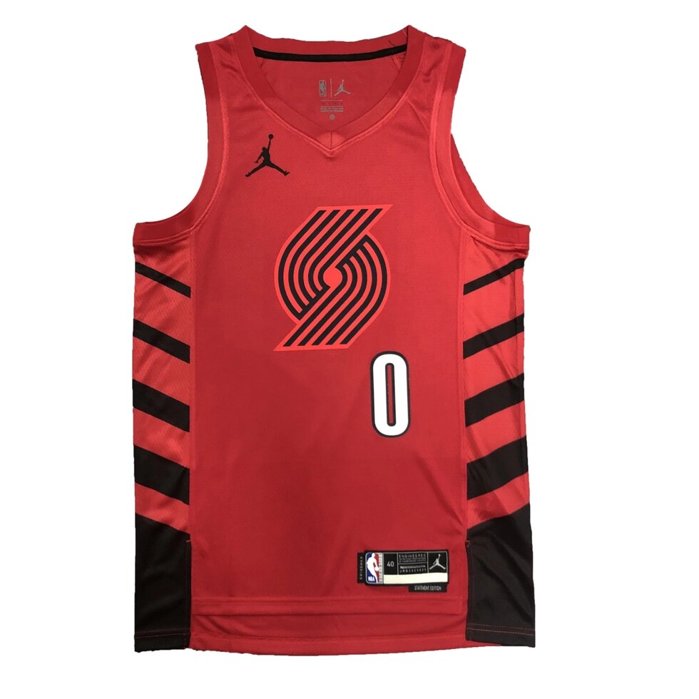 Баскетбольна джерсі Jordan NBA Portland Trail Blazers №0 Damian Lillard Red Print від компанії Basket Family - фото 1