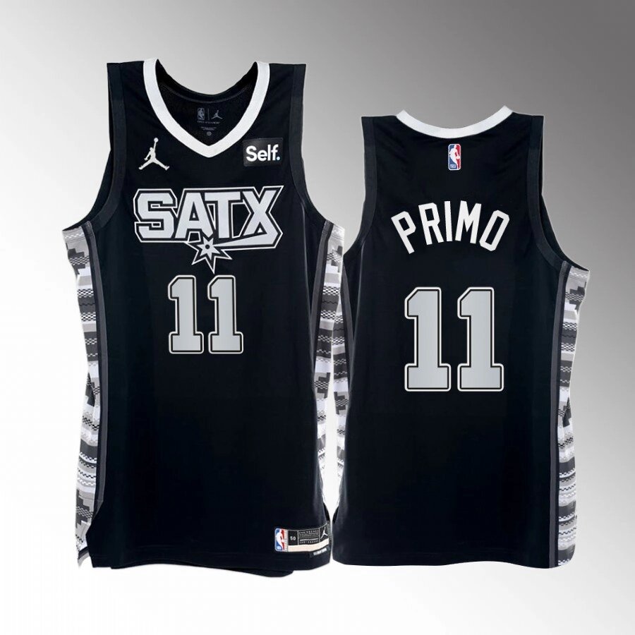 Баскетбольна джерсі Jordan NBA San Antonio Spurs №11 Josh Primo Black Print від компанії Basket Family - фото 1