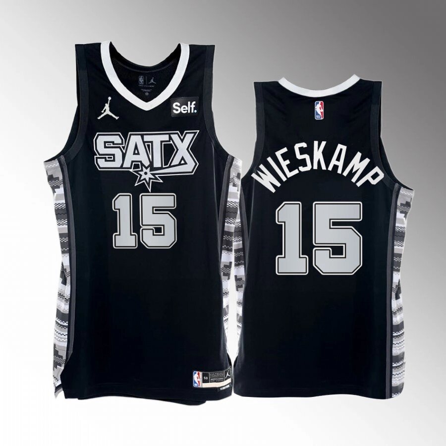 Баскетбольна джерсі Jordan NBA San Antonio Spurs №15 Joe Wieskamp Black Print від компанії Basket Family - фото 1