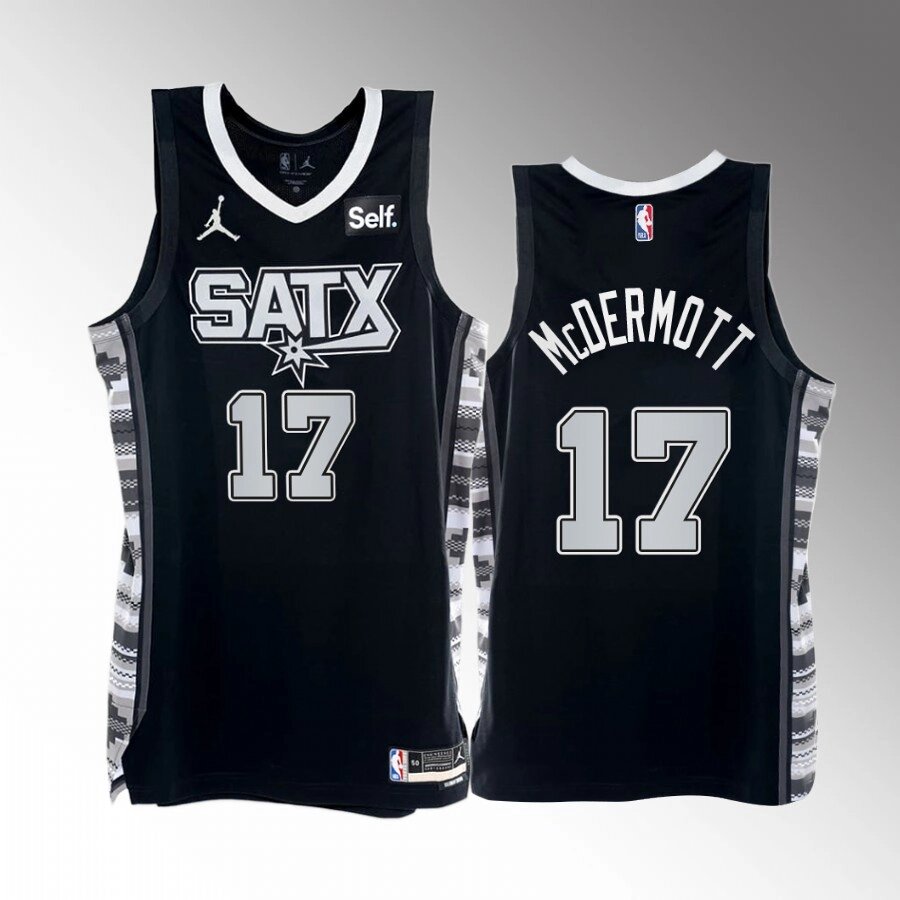 Баскетбольна джерсі Jordan NBA San Antonio Spurs №17 Sean McDermott Black Print від компанії Basket Family - фото 1