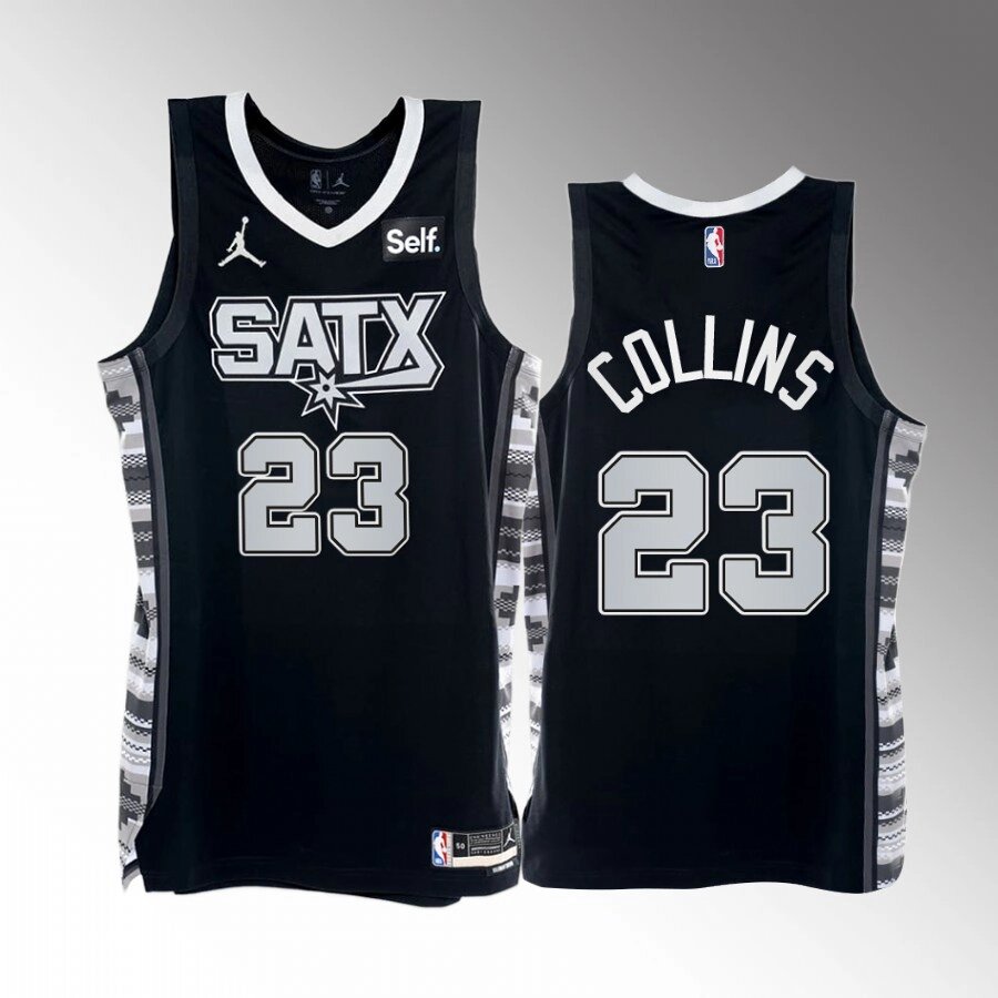 Баскетбольна джерсі Jordan NBA San Antonio Spurs №23 John Collins Black Print від компанії Basket Family - фото 1
