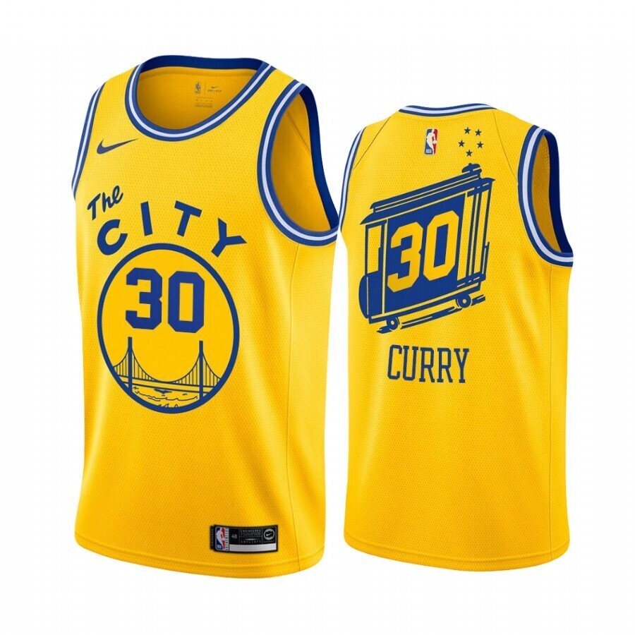 Баскетбольна джерсі NBA 2 021 Golden State Warriors Nike №30 Steph Curry жовта від компанії Basket Family - фото 1