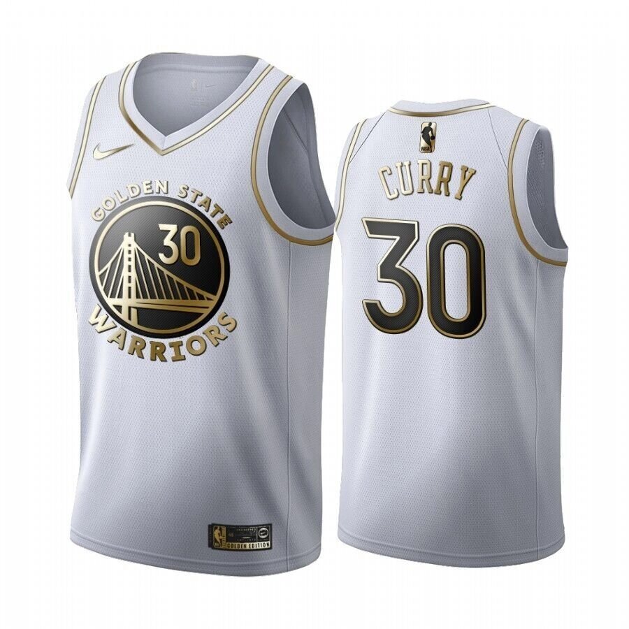 Баскетбольна джерсі NBA 2021 Golden State Warriors Nike №30 Steph Curry White-Gold від компанії Basket Family - фото 1