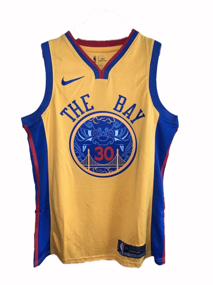 Баскетбольна джерсі NBA 2021 Golden State Warriors Nike №30 Steph Curry жовта print від компанії Basket Family - фото 1