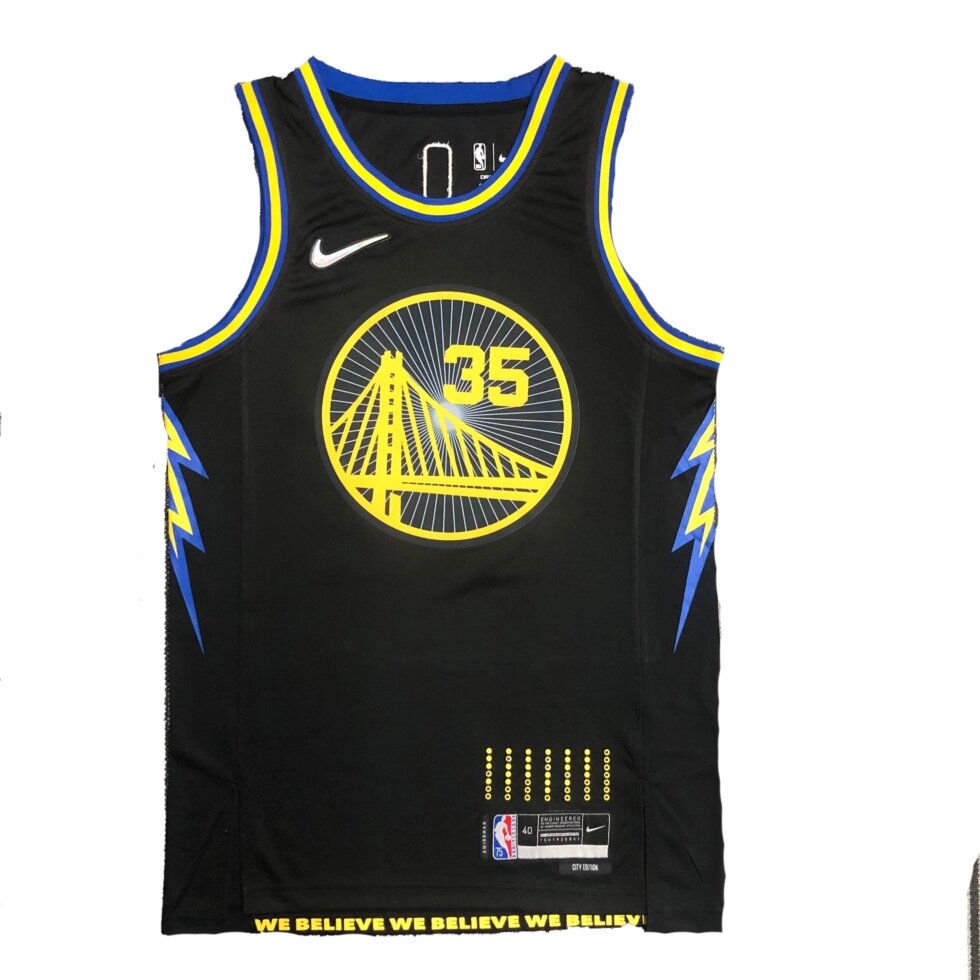 Баскетбольна джерсі NBA 2021 Golden State Warriors Nike №35 Kevin Durant black print від компанії Basket Family - фото 1