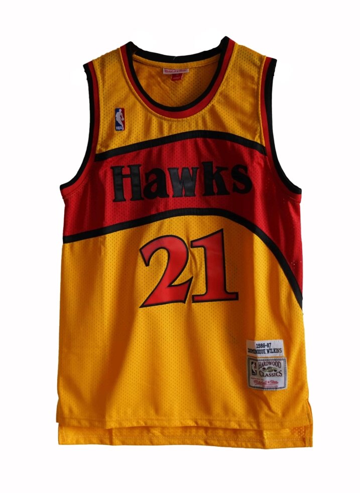 Баскетбольна джерсі NBA Atlanta Hawks Dominique Wilkins №21 yellow від компанії Basket Family - фото 1
