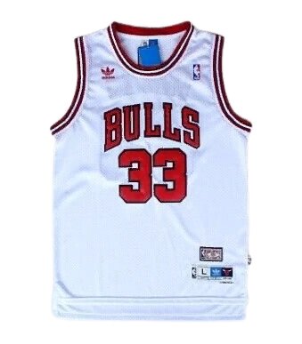 Баскетбольна джерсі NBA Chicago Bulls №33 Scottie Pippen біла від компанії Basket Family - фото 1