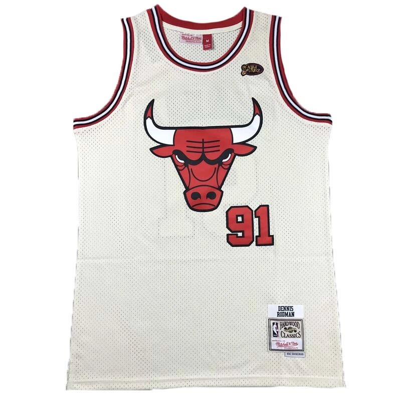 Баскетбольна джерсі NBA Chicago Bulls №91 Dennis Rodman White від компанії Basket Family - фото 1