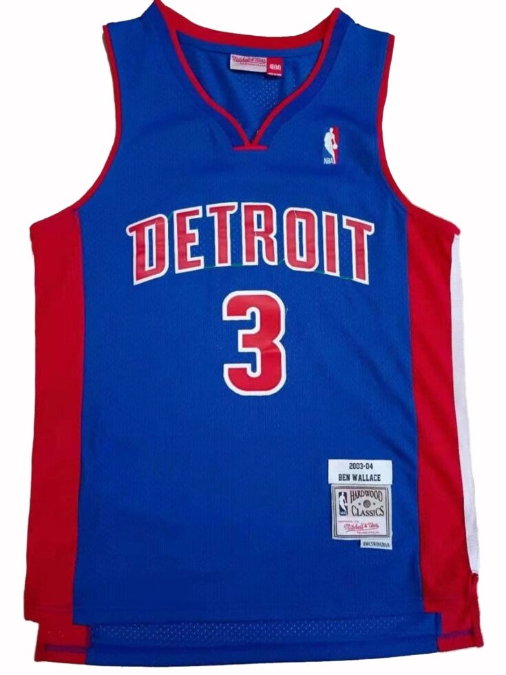 Баскетбольна джерсі NBA Detroit Pistons №3 Ben Wallace Blue від компанії Basket Family - фото 1