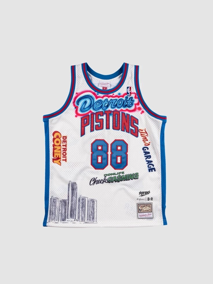 Баскетбольна джерсі NBA Detroit Pistons №88 Don Reid White від компанії Basket Family - фото 1