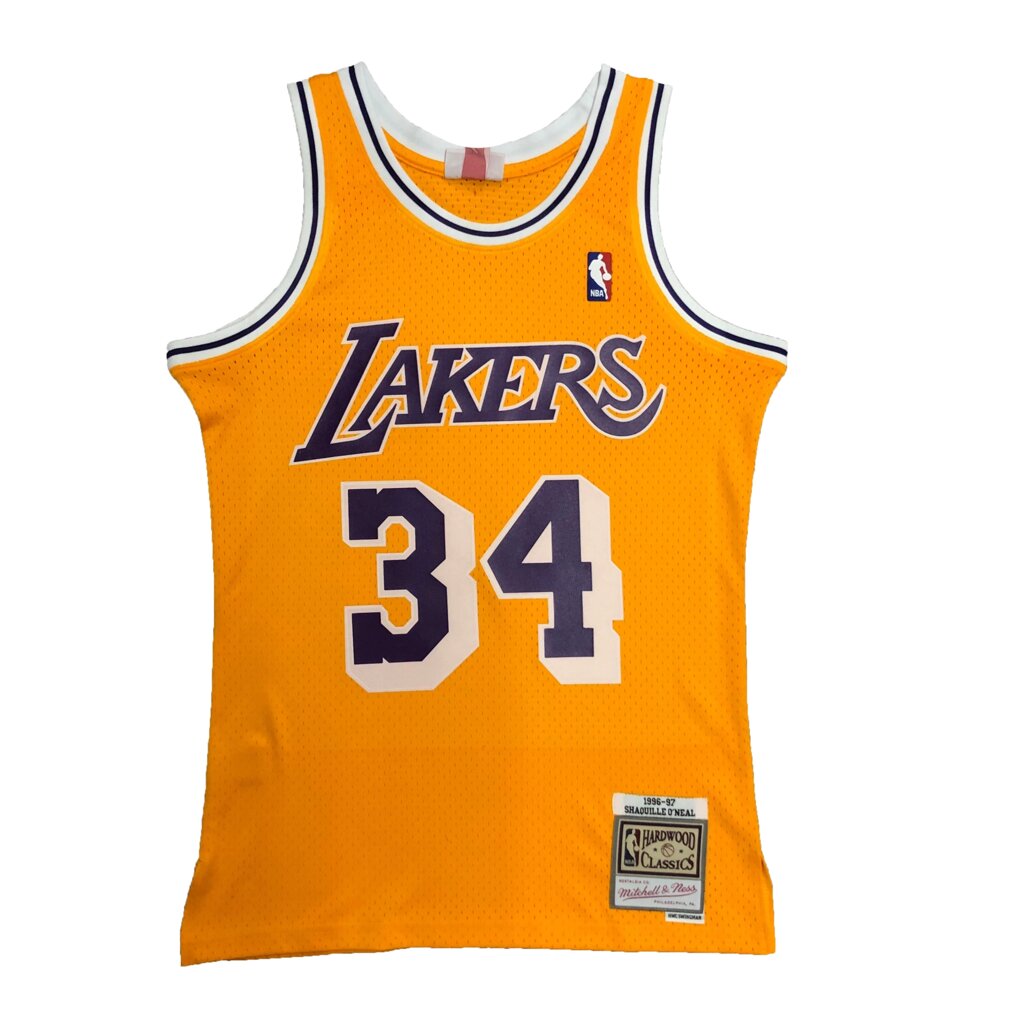 Баскетбольна джерсі NBA Los Angeles Lakers №34 Shaquille O'Neal Yellow від компанії Basket Family - фото 1