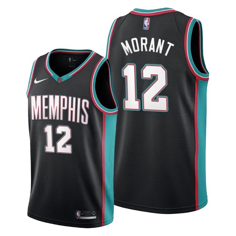 Баскетбольна джерсі NBA Memphis Grizzlies №12 Ja Morant чорна від компанії Basket Family - фото 1