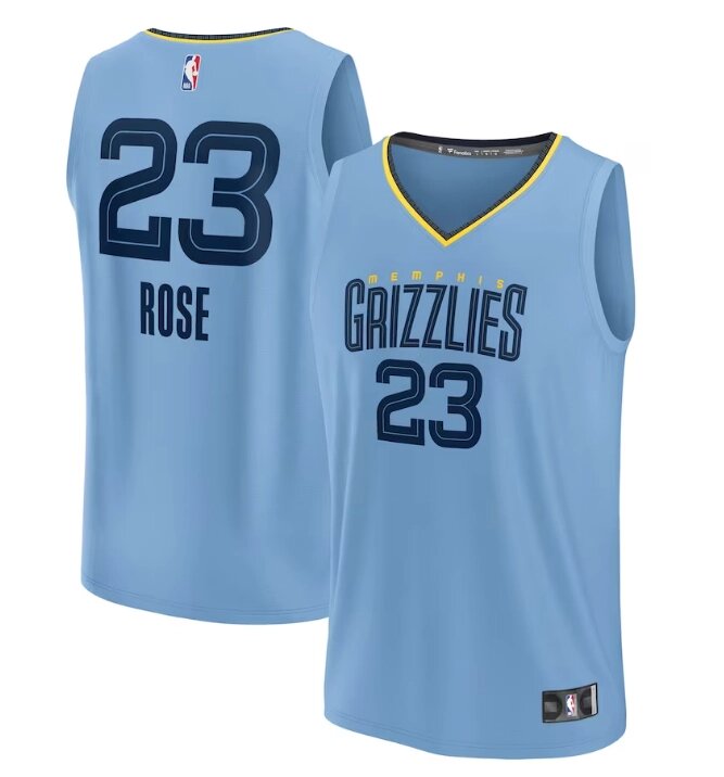 Баскетбольна джерсі NBA Memphis Grizzlies №23 Derrick Rose blue print від компанії Basket Family - фото 1