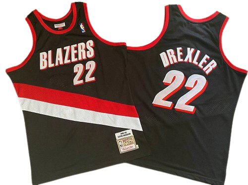 Баскетбольна джерсі NBA New Collection Hardwood Classics №22 Clyde Drexler black від компанії Basket Family - фото 1