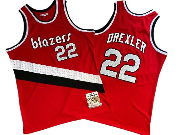 Баскетбольна джерсі NBA New Collection Hardwood Classics №22 Clyde Drexler red від компанії Basket Family - фото 1