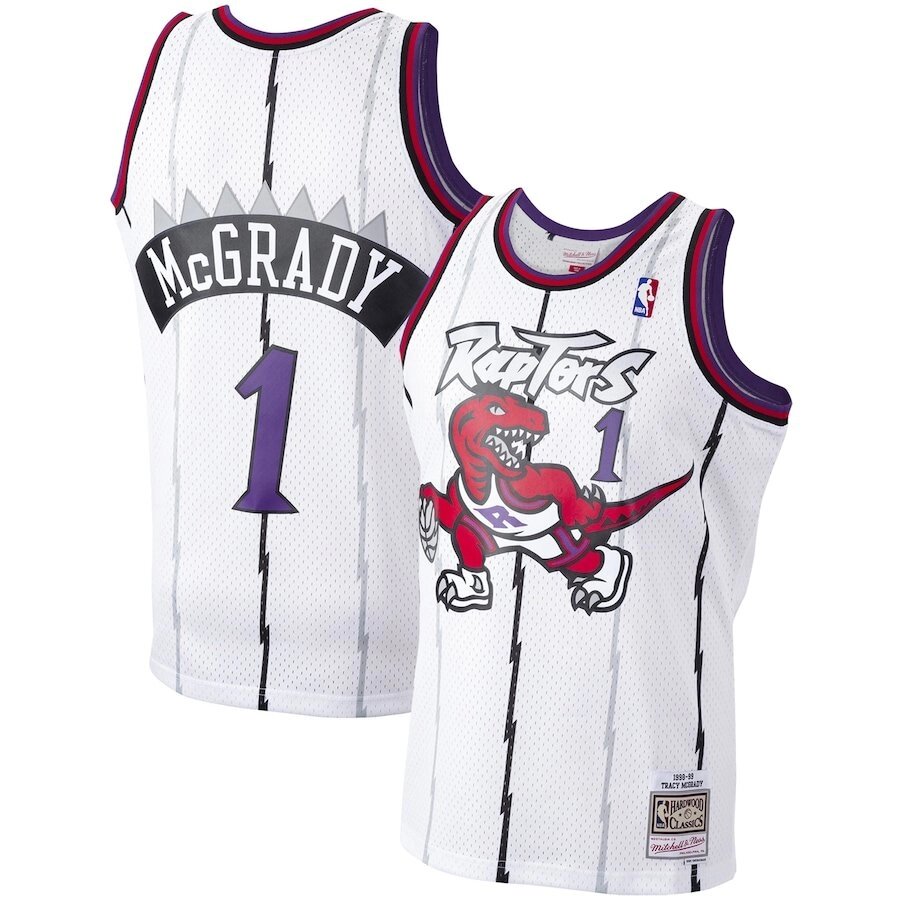 Баскетбольна джерсі NBA New Collection Hardwood Classics Toronto Raptors №1 Tracy McGrady біла від компанії Basket Family - фото 1