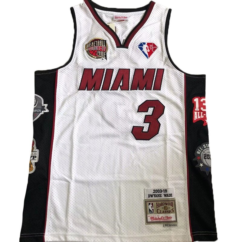 Баскетбольна джерсі NBA New Collection Miami Heat №3 Dwyane Wade White від компанії Basket Family - фото 1