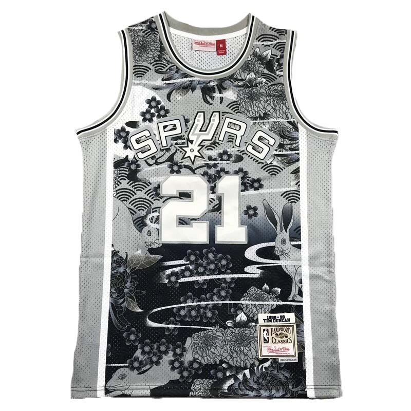 Баскетбольна джерсі NBA San Antonio Spurs №21 Tim Duncan Grey від компанії Basket Family - фото 1