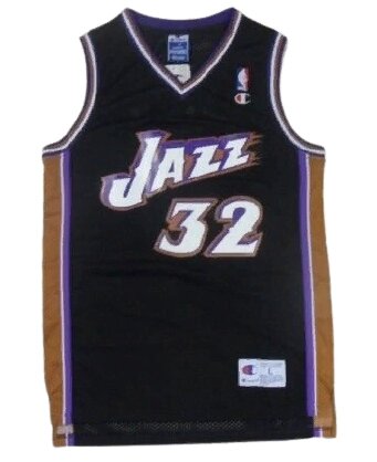 Баскетбольна джерсі NBA Utah Jazz № 32 Karl Malone чорна ретро від компанії Basket Family - фото 1