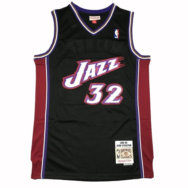 Баскетбольна джерсі NBA Utah Jazz № 32 Karl Malone чорна від компанії Basket Family - фото 1