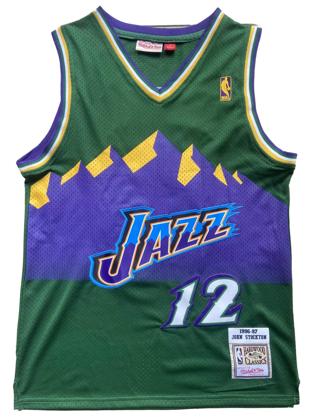 Баскетбольна джерсі NBA Utah Jazz №12 John Stockton Green від компанії Basket Family - фото 1