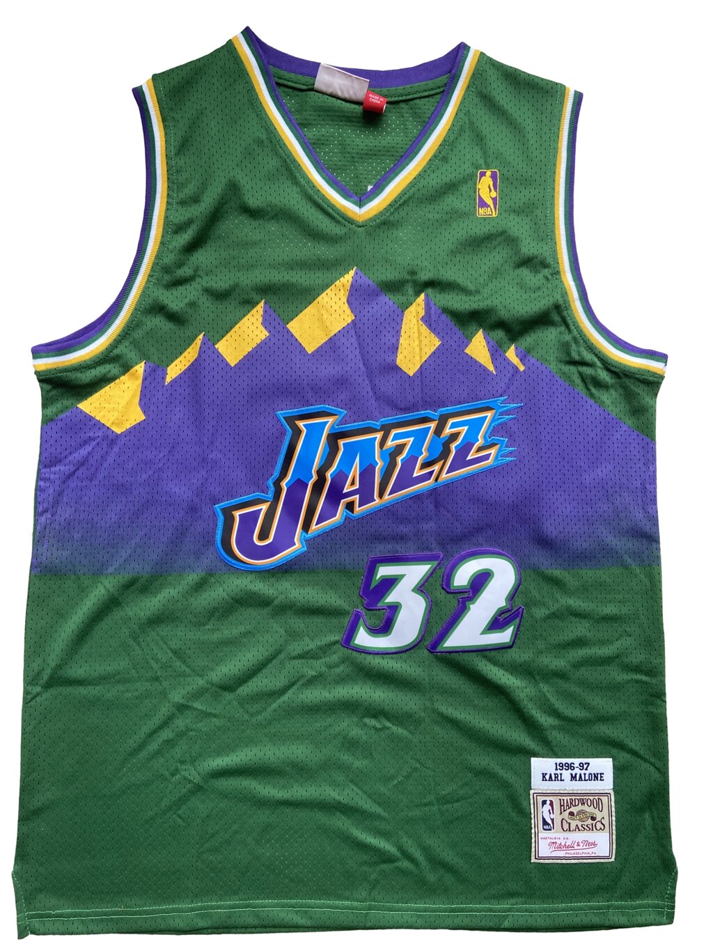 Баскетбольна джерсі NBA Utah Jazz №32 Karl Malone Green від компанії Basket Family - фото 1