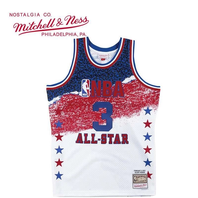 Баскетбольна джерсі New Collection All-Star Hardwood Classics Philadelphia 76ers NBA Allen Iverson №3 біла. від компанії Basket Family - фото 1