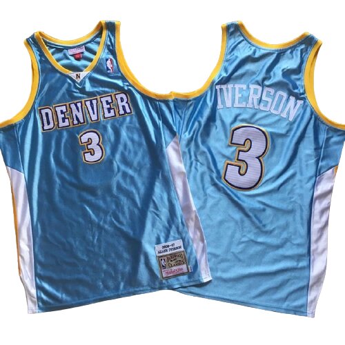 Баскетбольна джерсі New Collection Hardwood Classics Denver Nuggets NBA Allen Iverson №3 блакитний від компанії Basket Family - фото 1