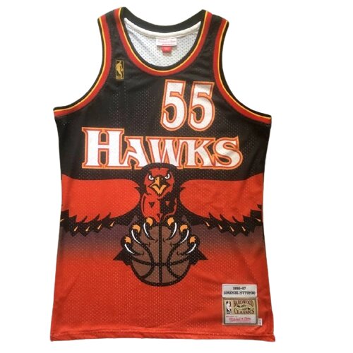 Баскетбольна джерсі New Collection Hardwood Classics NBA Dikembe Mutombo №55 red and black від компанії Basket Family - фото 1