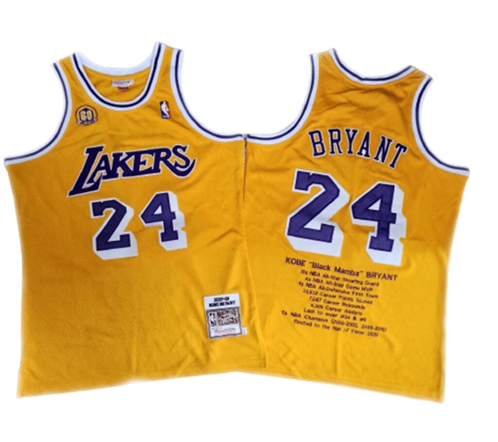 Баскетбольна джерсі New Collection Hardwood Classics NBA Kobe Bryant №24 жовта від компанії Basket Family - фото 1