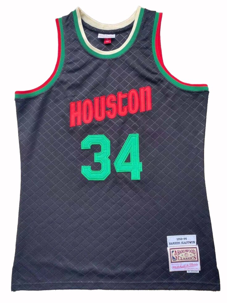 Баскетбольна джерсі New Collection Hardwood Classics NBA №34 Hakeem Olajuwon black від компанії Basket Family - фото 1
