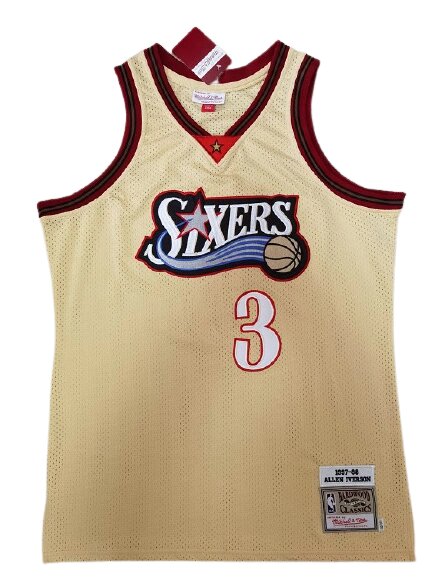 Баскетбольна джерсі New Collection NBA Hardwood Classics №3 Allen Iverson beige від компанії Basket Family - фото 1